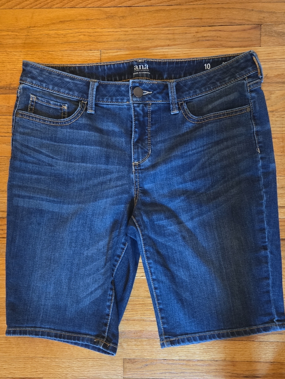a.n.a Women’s Dark Blue Denim Bermuda Shorts